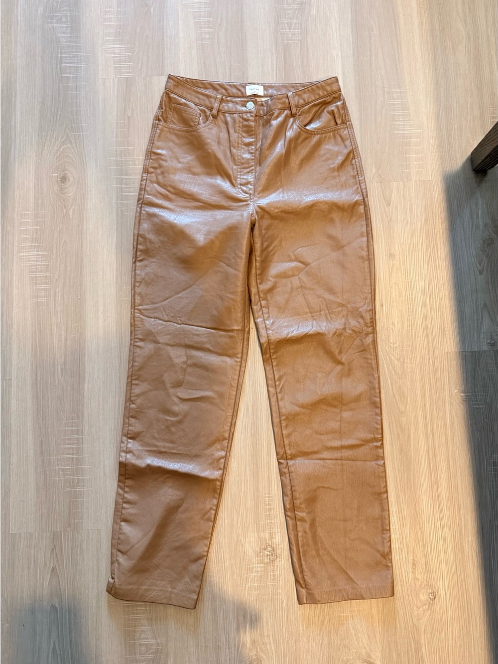 Aritzia Wilfred Melina Vegan Leather Pants - Camel Tan - Size 10